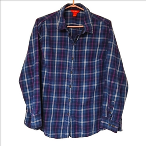 JOE FRESH OVERSIZED FLANNEL SHIRT SZ/1X PLAID BUTTON DOWN WOMENS